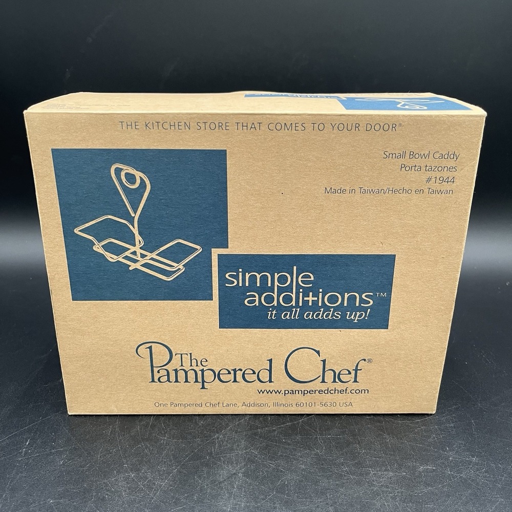 NIB Pampered Chef Small Square Bowl Caddy #1944 Black Wrought Iron NEW